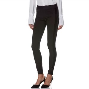Paige Tereza Velvet Side Stripe Slim Pants Black Women's Size 24